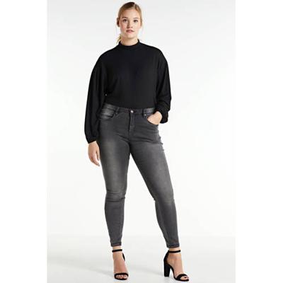 Zizzi high waist straight fit jeans zwart lengtemaat 32