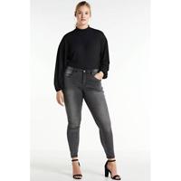 Zizzi high waist straight fit jeans zwart lengtemaat 32