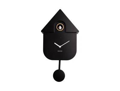 Wall clock Modern Cuckoo ABS black