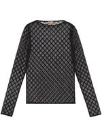 Gucci GG-embroidered tulle blouse - Noir