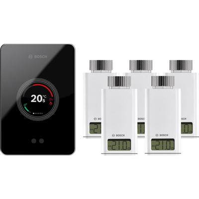 Bosch EasyControl CT200 zwart + 5x Bosch EasyControl Smart Radiator Thermostat RT10-RF Bosch EasyControl CT200 zwart + 5x Bosch EasyControl Smart Radiator Thermostat RT10-RF
