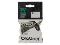 Brother M tape voor P-Touch 9 mm, niet-gelamineerd, zwart op wit - thumbnail