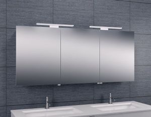 Spiegelkast Wiesbaden met Led Verlichting 140x60 Aluminium