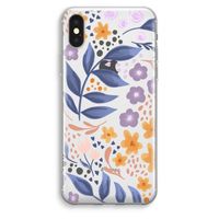 Flowers with blue leaves: iPhone XS Max Transparant Hoesje - thumbnail