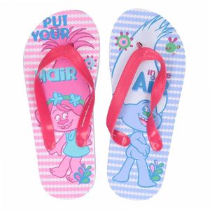 Trolls teenslippers roze/blauw voor meisjes