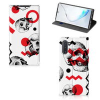 Mobiel BookCase Samsung Galaxy Note 10 Skull Red - thumbnail