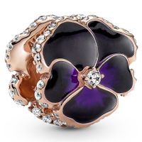 Pandora 780777C01 Bedel Deep Purple Pansy Flower zilver rosekleurig-paars