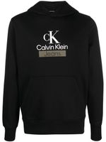 Calvin Klein Jeans hoodie en coton mélangé à logo imprimé - Noir - thumbnail