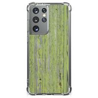 Samsung Galaxy S21 Ultra Stevig Telefoonhoesje Green Wood - thumbnail