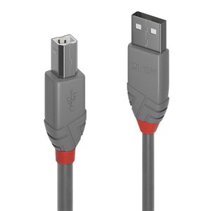 Lindy 36685 Anthra Line USB-kabel 5 m USB A USB B Mannelijk Grijs