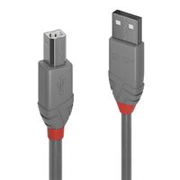 Lindy 36685 Anthra Line USB-kabel 5 m USB A USB B Mannelijk Grijs - thumbnail