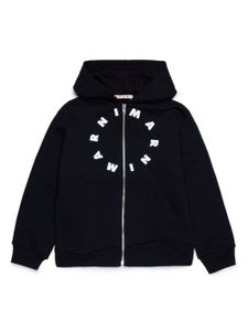 Marni Kids hoodie zippé à logo imprimé - Noir