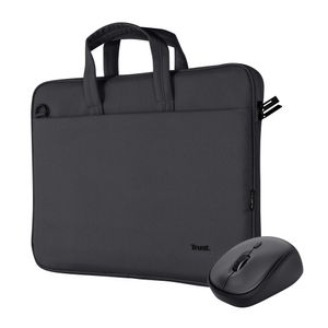 Trust Bologna - Laptoptas en Muis - 16 inch - Stille Draadloze Muis - 1600 DPI - Zwart