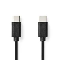 USB-Kabel | USB 2.0 | USB-C© Male | USB-C© Male | 60 W | 480 Mbps | Vernikkeld | 1.00 m | Rond | - thumbnail