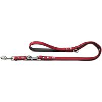 HUNTER BASIC verstelbare hondenriem voor honden, gecoat splitleer, kunstleer, weerbestendig, 1,8/200 cm, rood