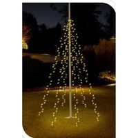 Vlaggenmast kerstverlichting 120 lampjes voor buiten - thumbnail