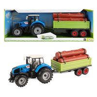 Tractor Tractor met Oplegger en Boomstammen Fritie 20cm - thumbnail