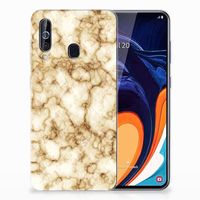 Samsung Galaxy A60 TPU Siliconen Hoesje Marmer Goud