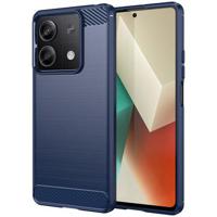 Xiaomi Redmi Note 13 Geborsteld TPU Hoesje - Koolstofvezel - Blauw