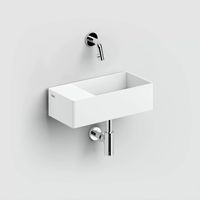 Clou New Flush 3 fontein solid surface 35cm links wit mat - thumbnail