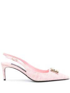 Dolce & Gabbana 65mm tweed slingback pumps - Rose