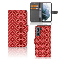 Samsung Galaxy S21 FE Telefoon Hoesje Batik Rood - thumbnail