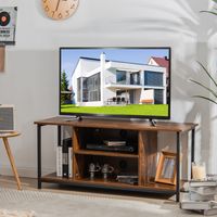 TV Stand voor TV's tot 50 Inch Houten Kast met Verstelbare Plank voor Woonkamer Bruin - thumbnail