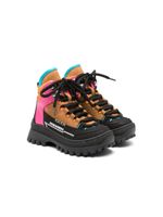 DSQUARED2 KIDS bottines en cuir à design colour block - Marron