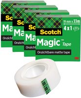 Scotch Magic Tape plakband ft 19 mm x 33 m, pak van 4 rollen - thumbnail