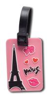 Fabrizio kofferlabels Paris 7,5 x 5 cm roze 2 stuks