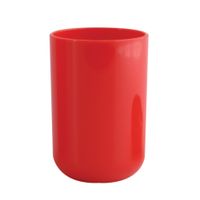 Badkamer drinkbeker/tandenborstelhouder Porto - PS kunststof - rood - 7 x 10 cm