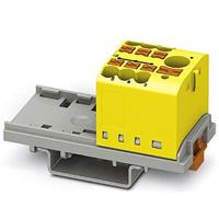 PHOENIX CONTACT PTFIX 6/6X2,5-NS35 YE verdelerblok, blok met verticale uitlijning en geïntegreerde voeding, 690 V, 24 A, aantal aansluitingen 7, doorsnede 0,14 mm²-4 mm²