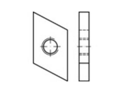 TOOLCRAFT 161564 Schroefplaten voor hamerkopschroeven M12 Staal Galvanisch verzinkt 100 stuk(s)