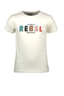 Moodstreet Meisjes t-shirt borduursel - Warm wit