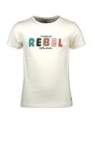 Moodstreet Meisjes t-shirt borduursel - Warm wit