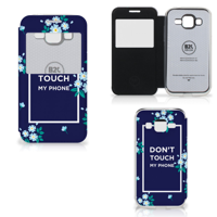 Samsung Galaxy Core Prime Portemonnee Hoesje Flowers Blue DTMP