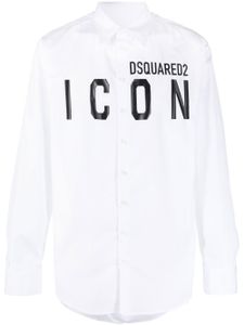 DSQUARED2 chemise en coton à logo imprimé - Blanc