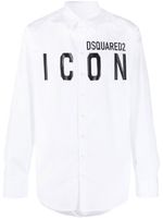 DSQUARED2 chemise en coton à logo imprimé - Blanc