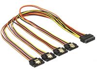 Delock Kabel SATA 15 Pin Power Plug met Lock Functie > SATA 15 Pin Power Socket 4 x rechte 50 cm