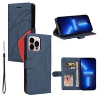 Bi-Color Series iPhone 14 Pro Max Wallet Case - Blauw - thumbnail