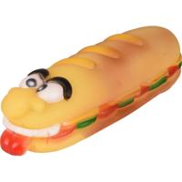 Hondenspeelgoed Vinyl Hotdog 18 x 5.5 x 4.5 cm Flamingo Bruin