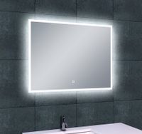 Badkamerspiegel Quatro | 80x60 cm | Rechthoekig | Directe en indirecte LED verlichting | Touch button | Met verwarming