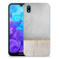 Huawei Y5 (2019) Bumper Hoesje Wood Concrete - thumbnail