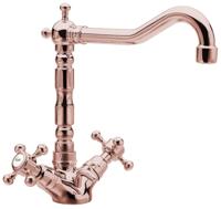 Sapho Antea klassieke wastafelkraan met afvoerplug retro rose goud