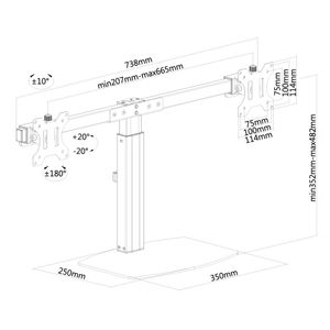 Neomounts FPMA-D865DBLACK Monitorstandaard Gasgeveerd Zwart