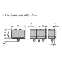 WAGO 264-254 Klemstrook 10 mm Spanveer Toewijzing: L Grijs 50 stuk(s)