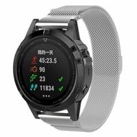 By Qubix - Milanese bandje - Zilver - Compatible met Garmin Fenix 8-43mm - Compatible Garmin bandje - Bandbreedte: 20mm
