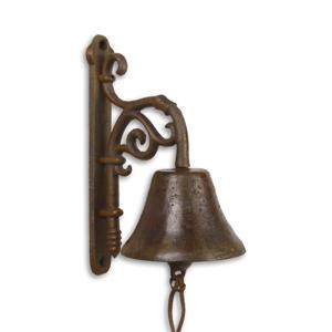 A PAIR OF CAST IRON ORNAMENTAL BELLS