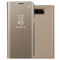 Luxury Series Mirror View Samsung Galaxy Note8 Flip Case - Goud - thumbnail