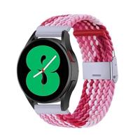 By Qubix - Compatible met Garmin Forerunner 55/245 / 645 - Braided nylon bandje - Roze gemêleerd - Compatible Garmin bandje - Bandbreedte: 20mm
